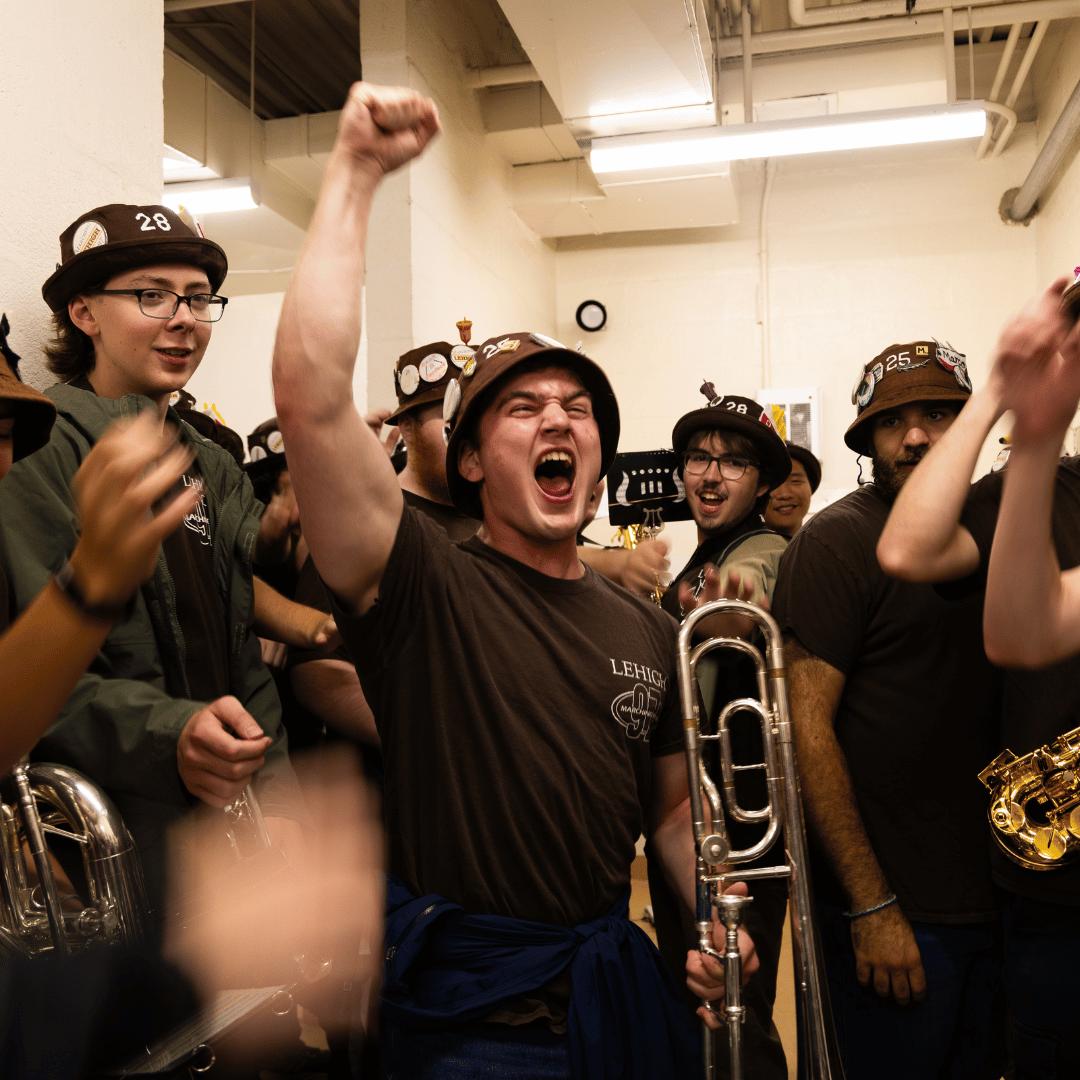 Marching 97 members celebrating
