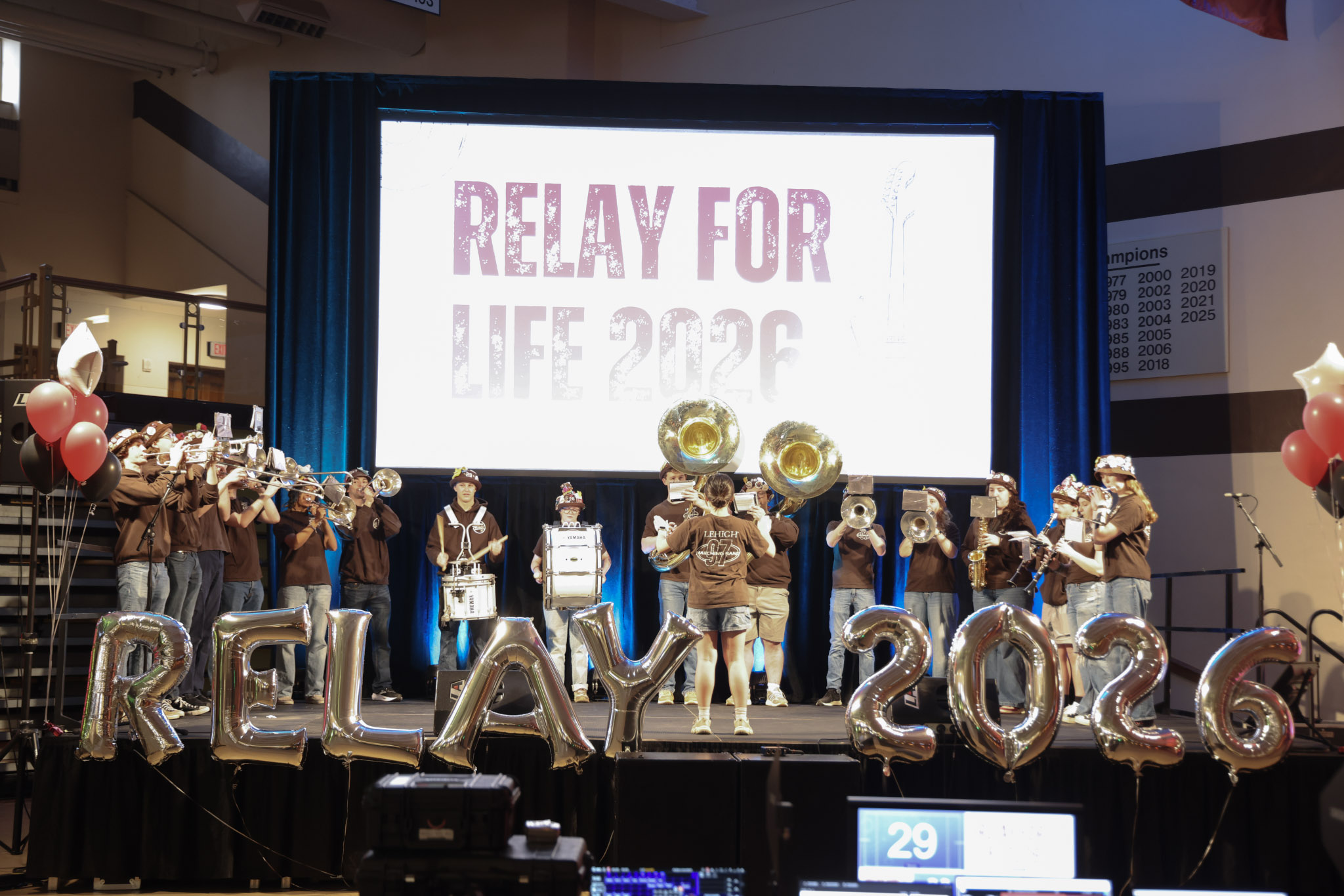 The 97 performing onstage at the Relay for Life